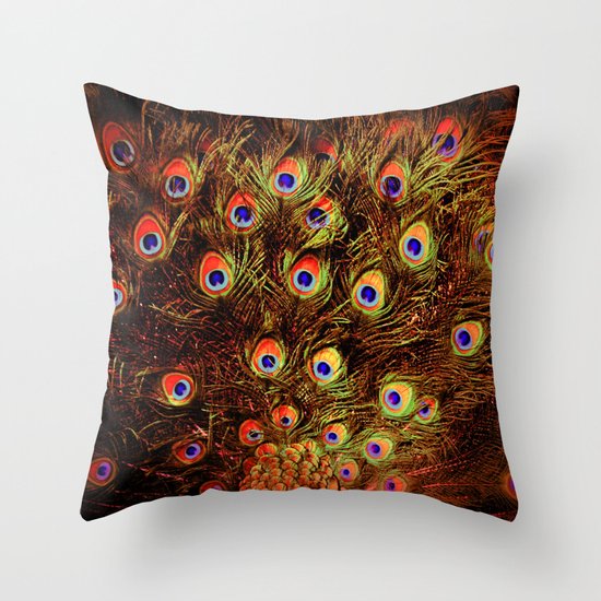 fiery feathers Throw Pillow