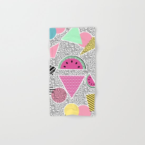 Modern geometric pattern Memphis patterns inspired Hand & Bath Towel