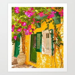 Living in the Sunshine. Always. | Summer Exotic Travel Architecture | Italy Sicily Boho Buildings Art Print