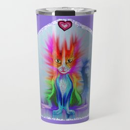 Metallic Rainbow Cat Travel Mug