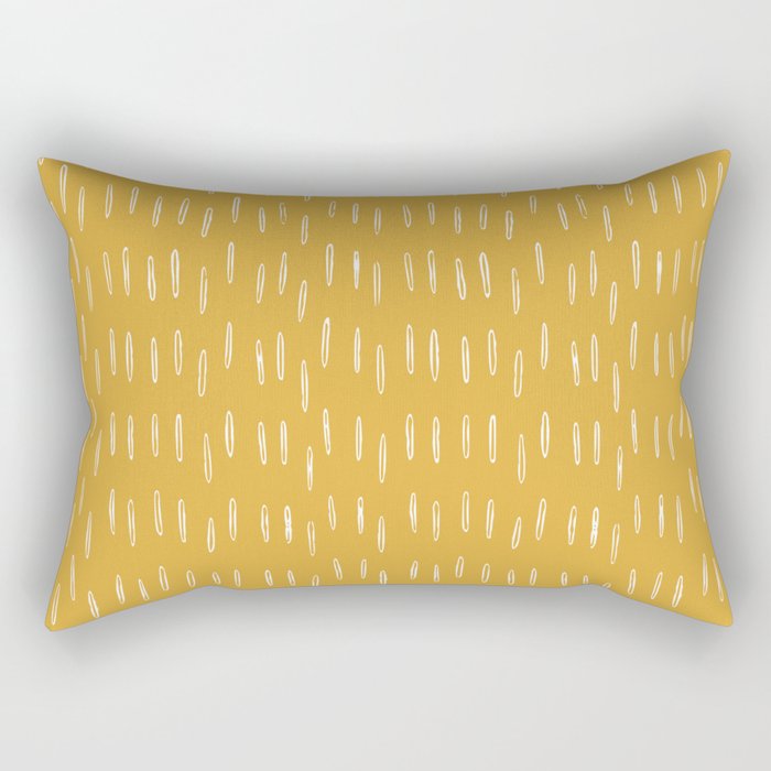 Raindrop Abstract Boho Pattern, Yellow Rectangular Pillow