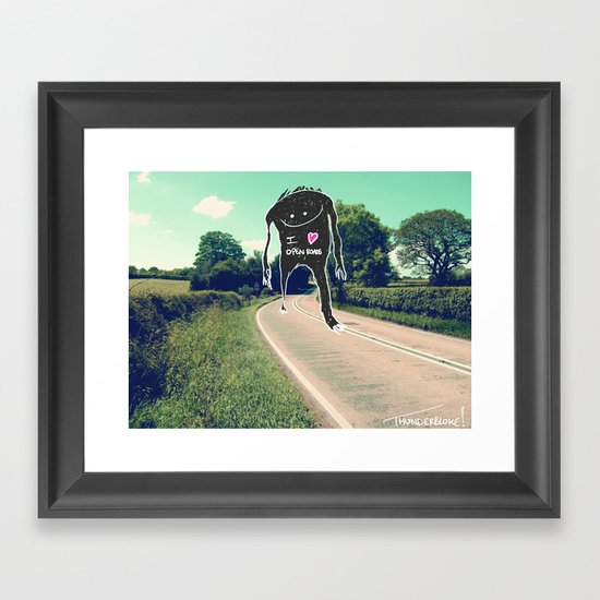 I love open roads Framed Art Print