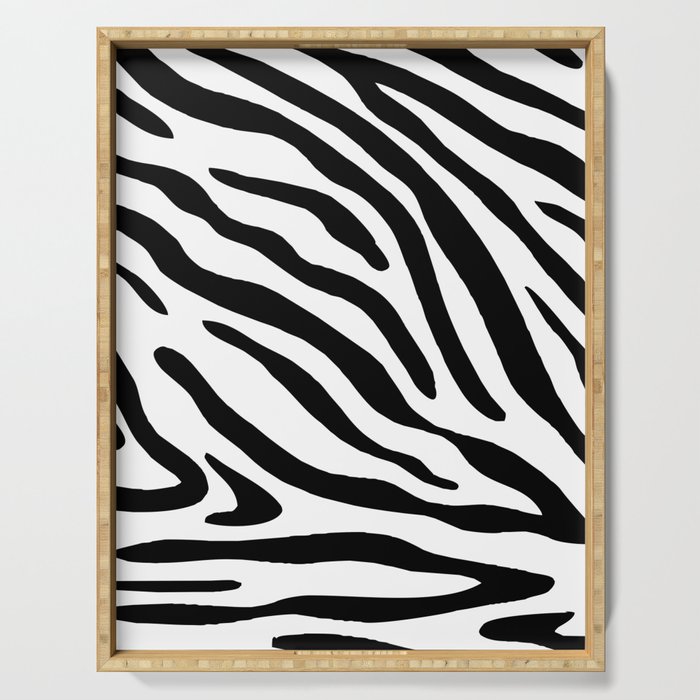 Black And White Zebra Print Serving Tray