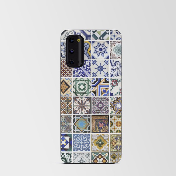 Traditional tiles from facades of old houses in Porto, Portugal Android Card Case