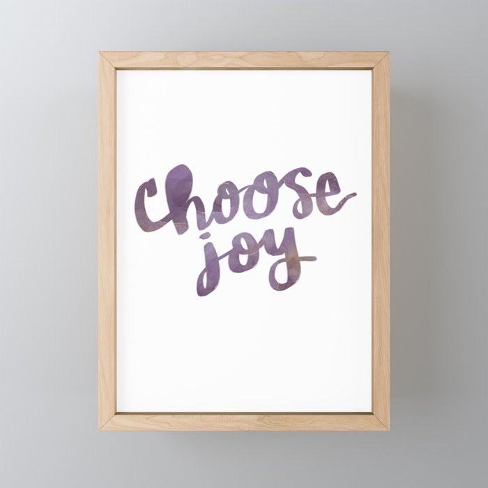 Purple Choose Joy Framed Mini Art Print