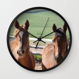Horse Friends Photography Print Wall Clock