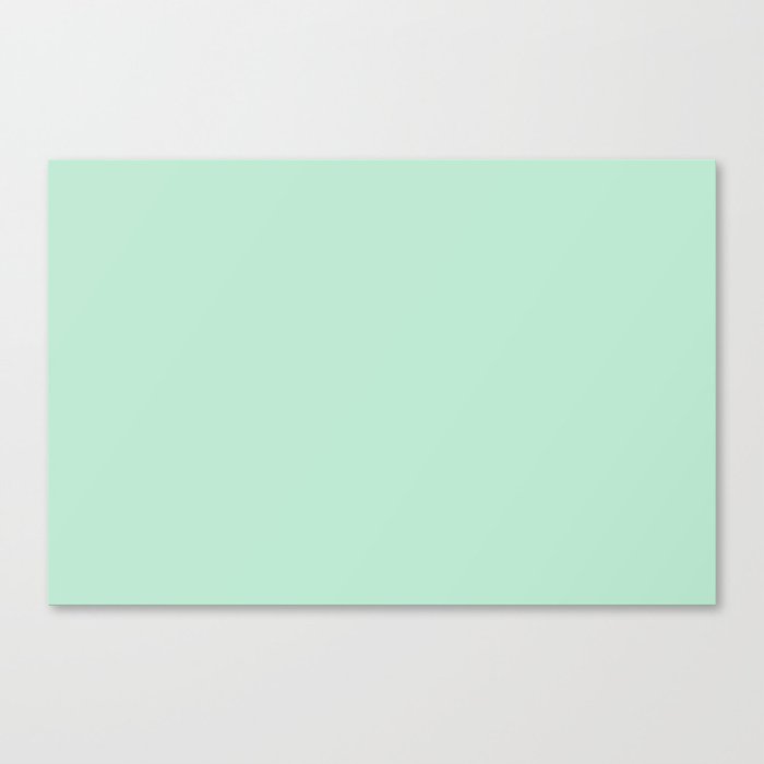 Spring Pastel Green Single Solid Color Coordinates w/ PPG Dinner Mint PPG17-30 - Color Crush Canvas Print