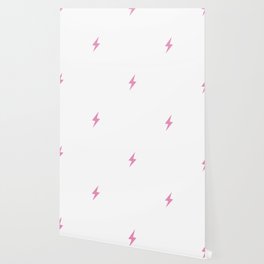 Hot Pink Lightning Bolt Pattern Wallpaper
