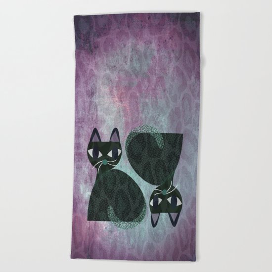 Two Cats Beach Towel