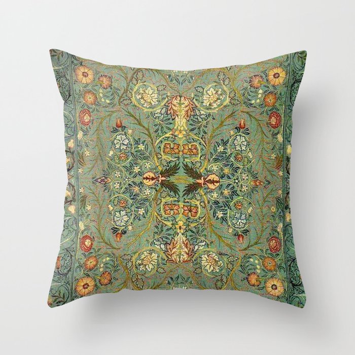 William Morris Antique Acanthus Floral Throw Pillow