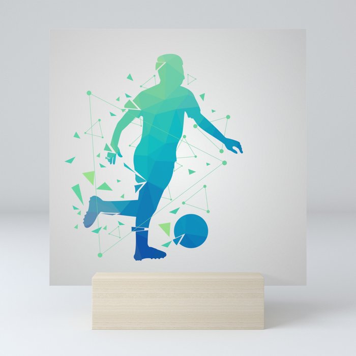 Abstract Soccer Player Mini Art Print