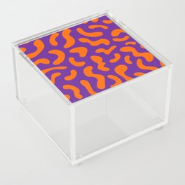 Retro Memphis Squiggles (Orange & Purple) Acrylic Box