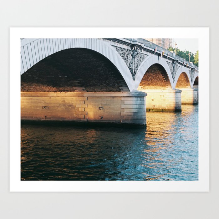 Seine in the sunset Art Print