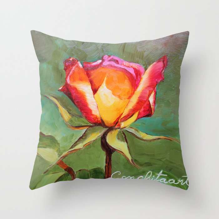"Lonely Rose #1" Throw Pillow