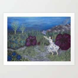 Flying fish in wonderland Art Print