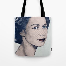 Young Queen Elizabeth II colored pop art portrait Tote Bag