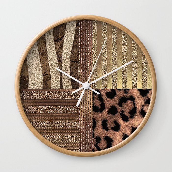 Gold Lioness Safari Chic Wall Clock