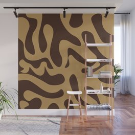 Midcentury Abstract Art - Bistre and Aztec Gold Wall Mural