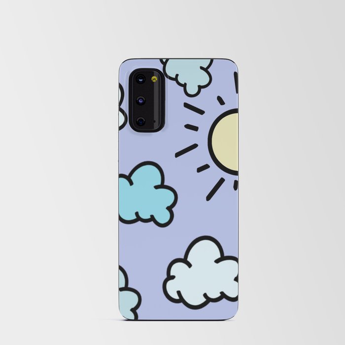 Periwinkle clouds and sun Android Card Case