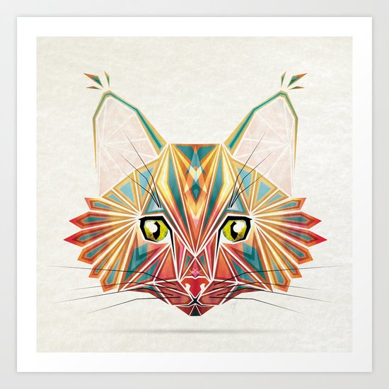 savage cat Art Print