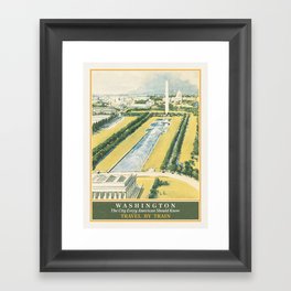 Washington DC Railroad Towards the Capitol Travel Poster Art Print Framed Art Print