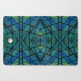 Kaleidoscopic Lattice Blue Cutting Board