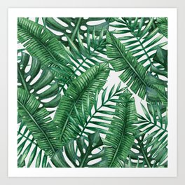 Palm Leaf Tropical Pattern Art Print