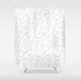 Colorful origami birds Shower Curtain