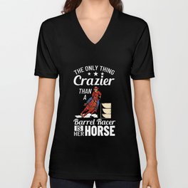 Barrel Racing Horse Racer Saddle Rodeo V Neck T Shirt