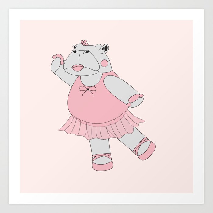 Download Illusima Ballerina Hippo Art Print By Illusima Society6