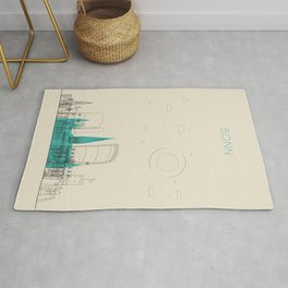 Colorful Skylines: Bonn, Germany Area & Throw Rug