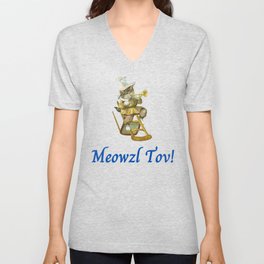 Meowzl Tov Hanukkah Cat V Neck T Shirt