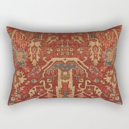 Vintage Persian Woven Wool Orange Red Rectangular Pillow