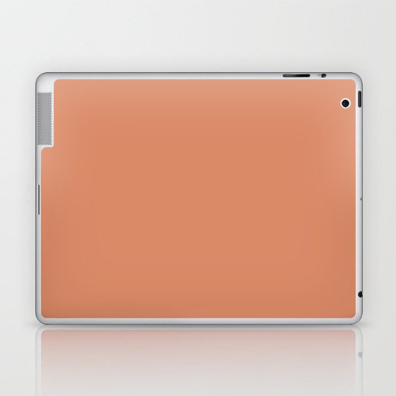 Copper Crayola Orange Beige Solid Color Popular Hues Patternless Shades of Tan Brown Hex #DA8A67 Laptop & iPad Skin