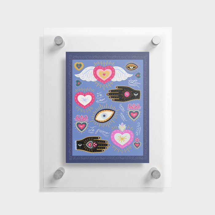 Milagro Love Hearts - lavender Floating Acrylic Print
