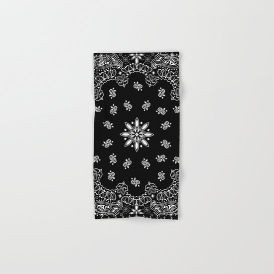 black and white bandana Hand & Bath Towel