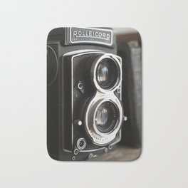 Vintage camera - Rolleicord retro film antique analog camera  Bath Mat | Antique, Vintage, Analog, Photo, 35Mm, Classic, Retro, Camera, Film, Dorm Room 