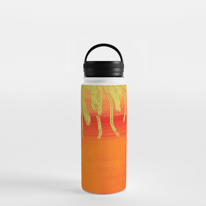 Modern Orange And Gold Watercolor Luxury Ombre Gradient Abstract Water Bottle