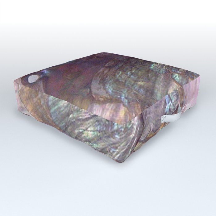 Shimmery Lavender Abalone Mother of Pearl Outdoor Floor Cushion