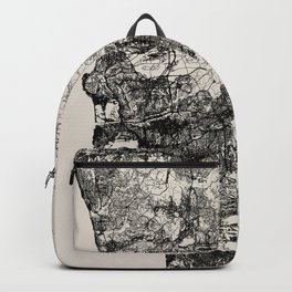 USA, San Diego - Black & White City Map Backpack