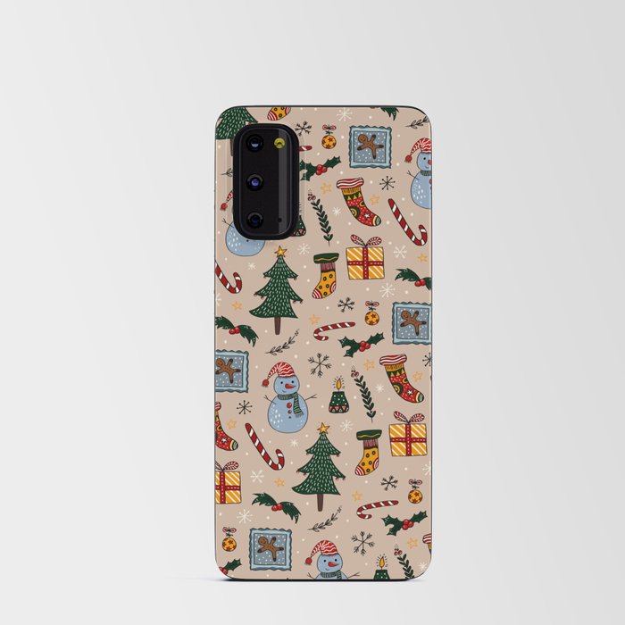 Christmas Holiday Pink Android Card Case