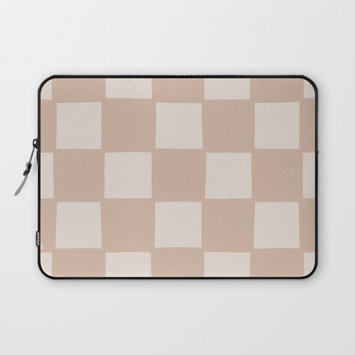 Playful check in sandy beige Laptop Sleeve