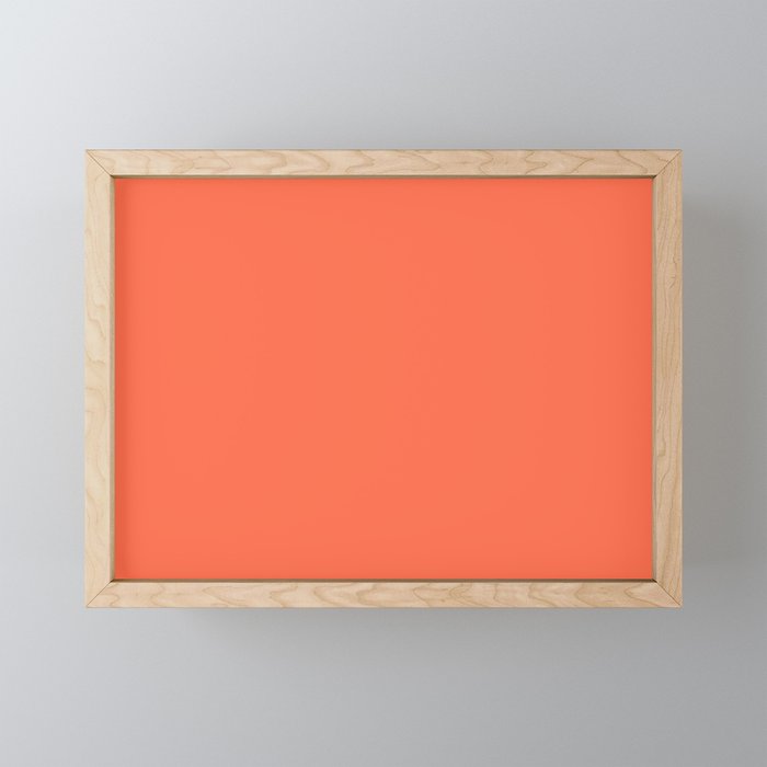 From Crayon Box – Outrageous Orange - Bright Orange Solid Color Framed Mini Art Print