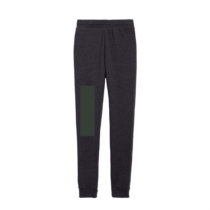 Dark Gray-Green Solid Color Pantone Deep Forest 19-6110 TCX Shades of Green Hues Kids Joggers