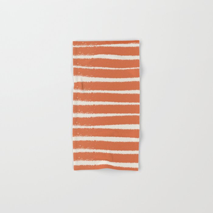 Orange stripe pattern Hand & Bath Towel