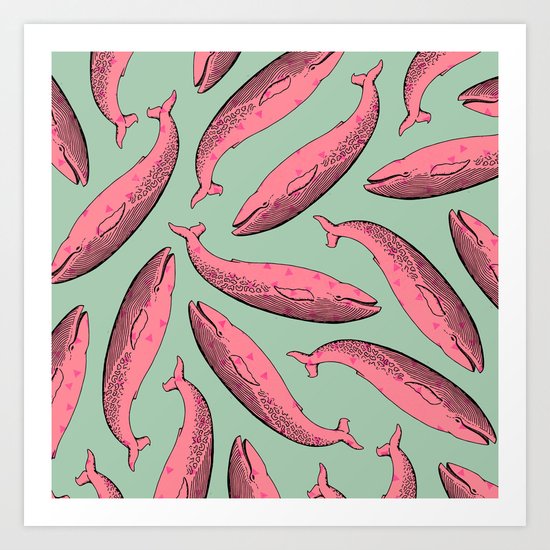 lusty whales Art Print