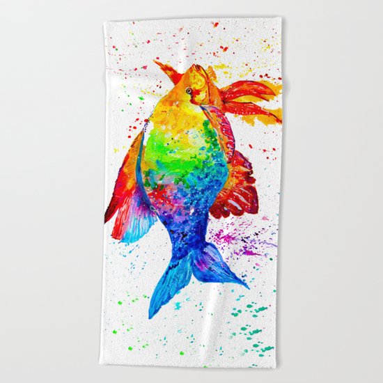 Bright fish Beach Towel