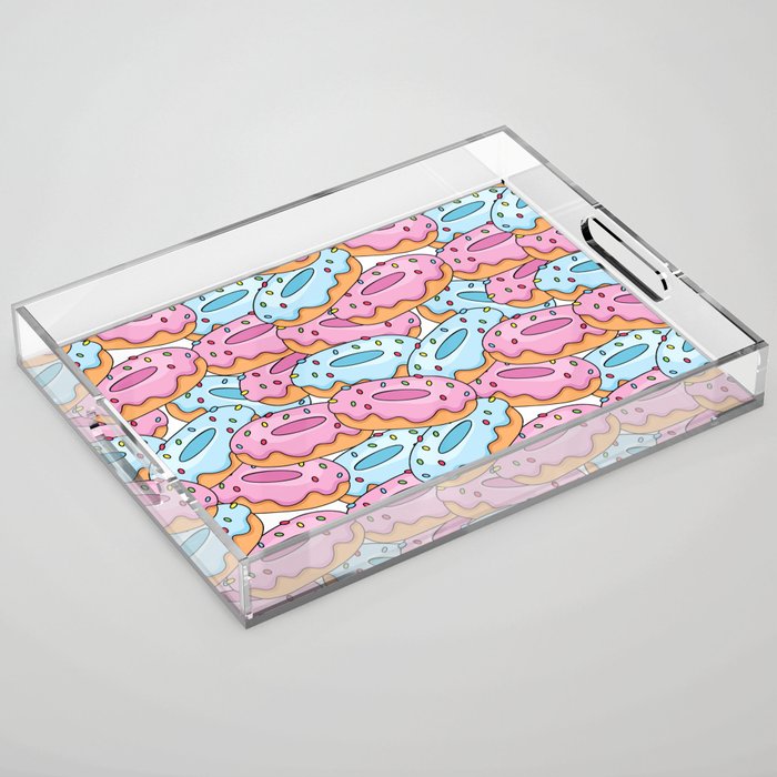Delicious and bright donuts Acrylic Tray