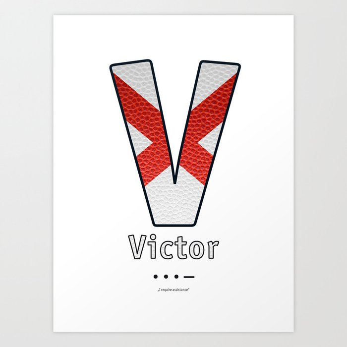 Victor - Navy Code Art Print