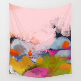 pastel pink landscape abstract Wall Tapestry